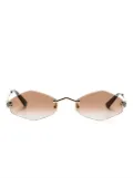Cartier Eyewear Tiger Head-plaque geometric-frame sunglasses - Gold