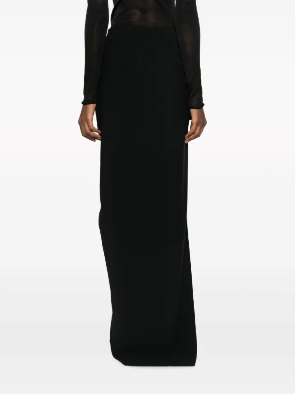 【Rick Owens】シルク maxiスカート Rick Owens High-Waist Asymmetric Maxi Skirt – Cettire