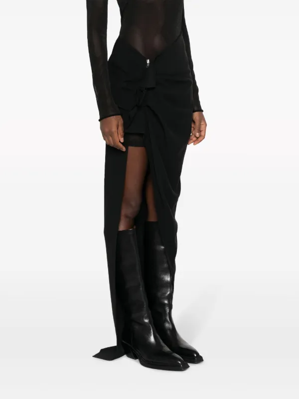 rick owens ギャザースカート Rick Owens ハイウエスト スカート | ブラック | FARFETCH JP