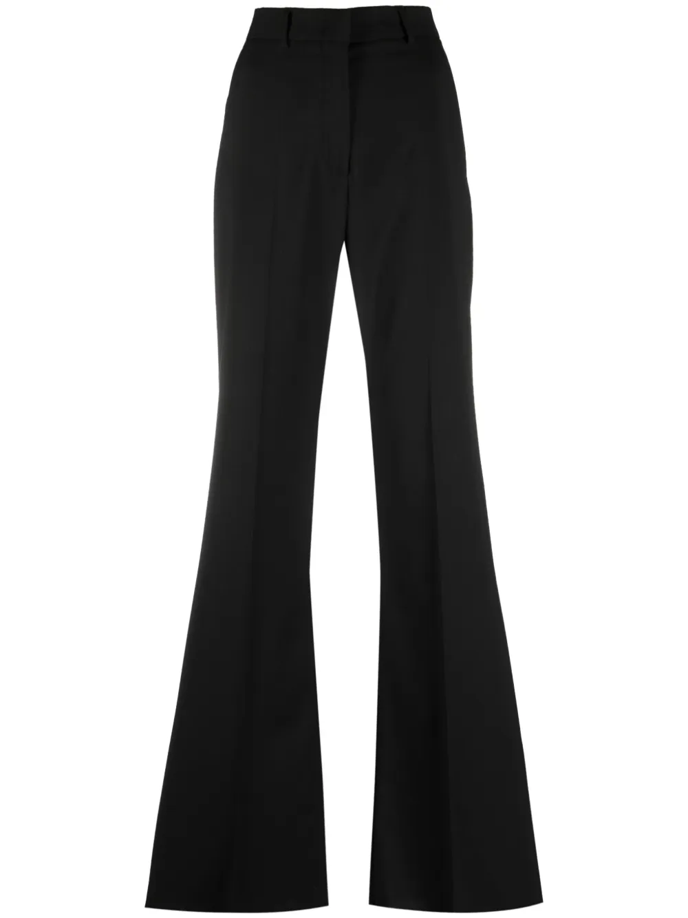 Sportmax Virgin Wool Flared Trousers In Black