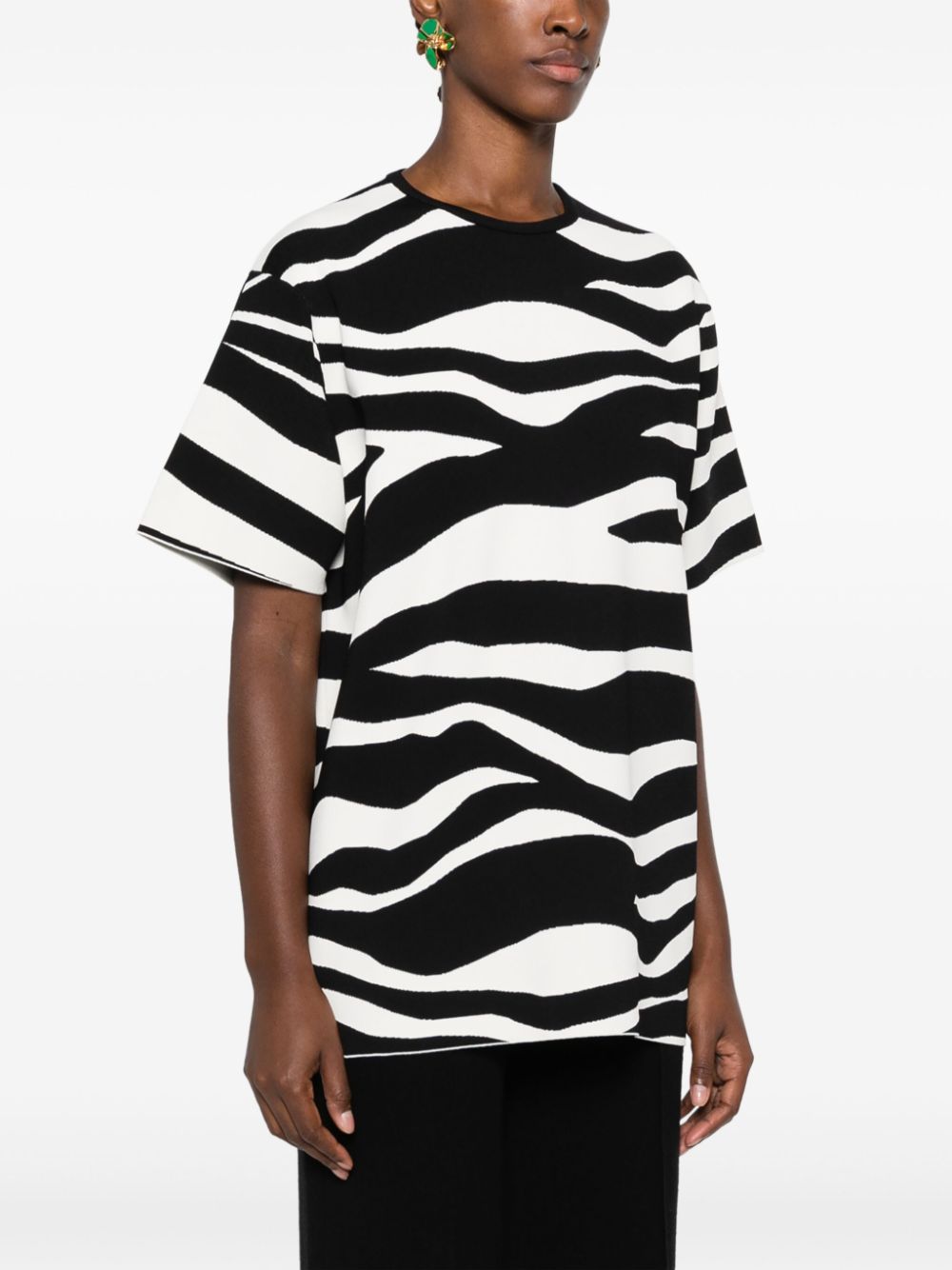 Shop Jil Sander Zebra-print Short-sleeve T-shirt In Schwarz