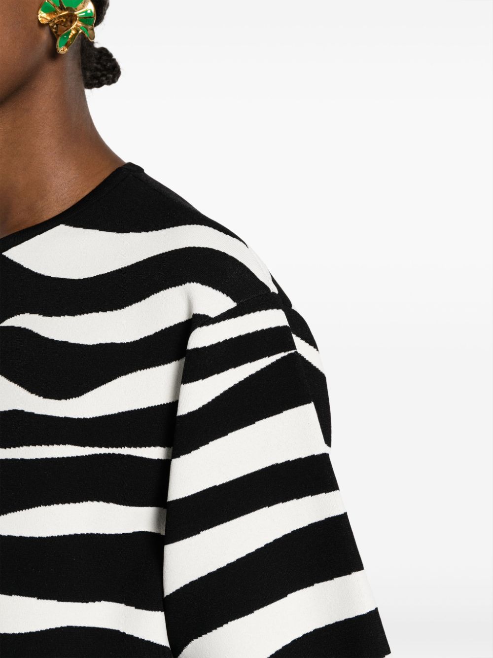 Shop Jil Sander Zebra-print Short-sleeve T-shirt In Schwarz