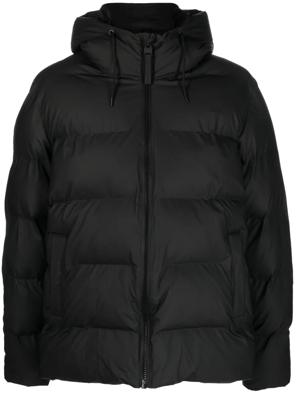 Rains Alta Waterproof Hooded Puffer Jacket In Black