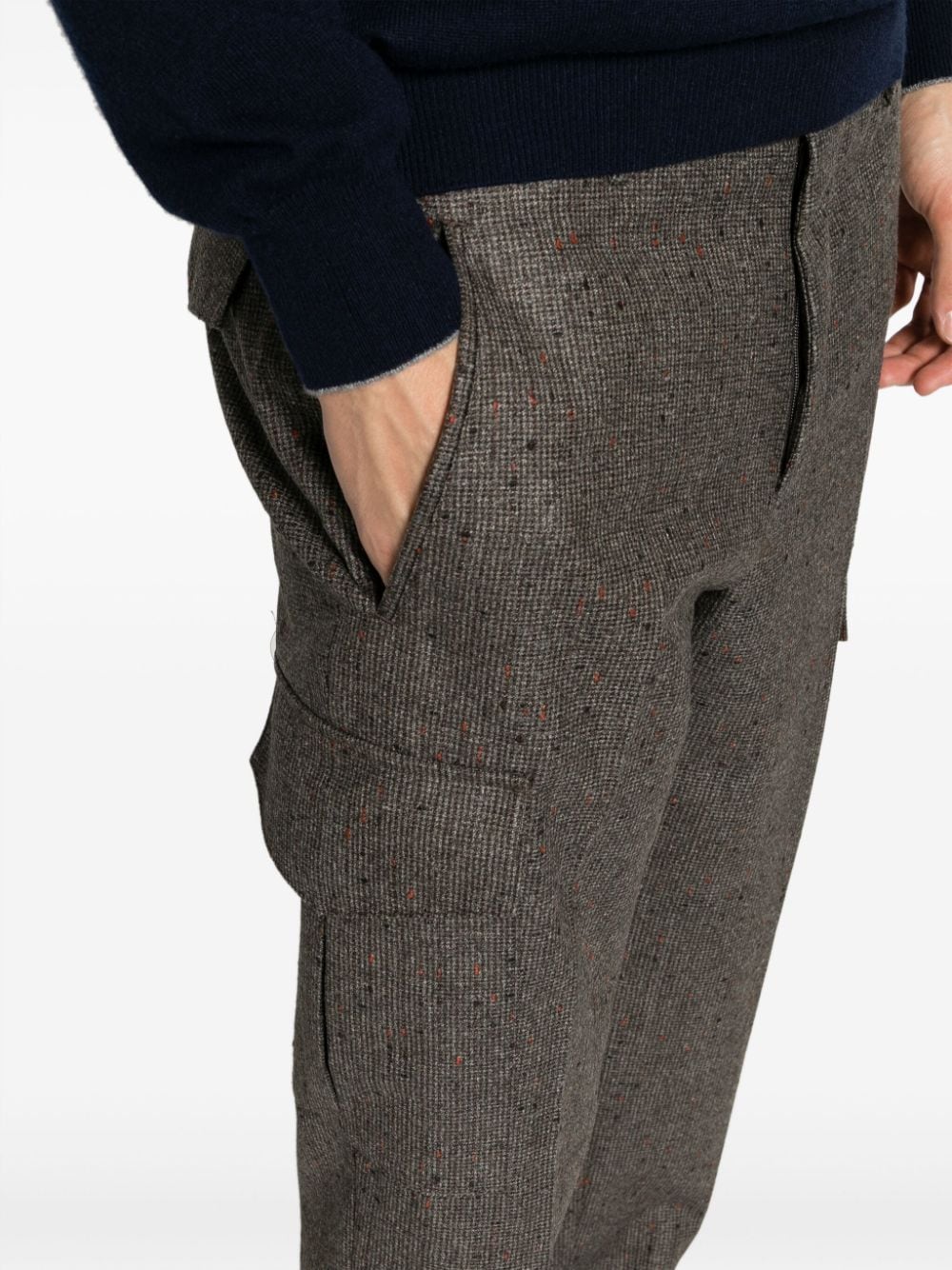 Shop Pt Torino Contrasting-trim Virgin Wool Tapered Trousers In Grau