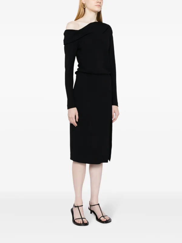 Theory off-shoulder Midi Dress | Black | FARFETCH