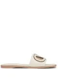 Valentino Garavani VLogo Signature flat leather sandals - White