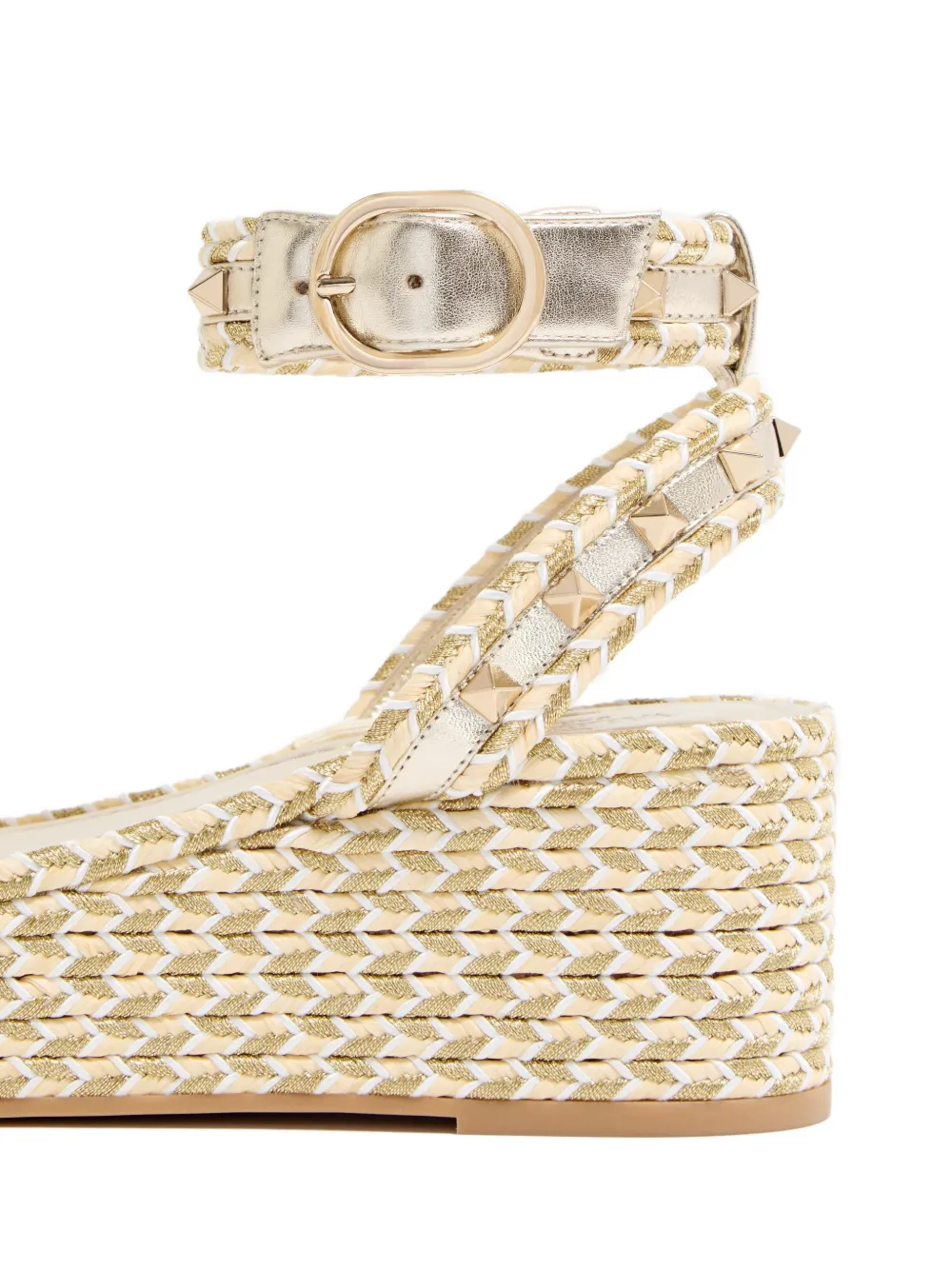 Valentino Garavani ロックスタッズ ラミネートナッパレザーフラット