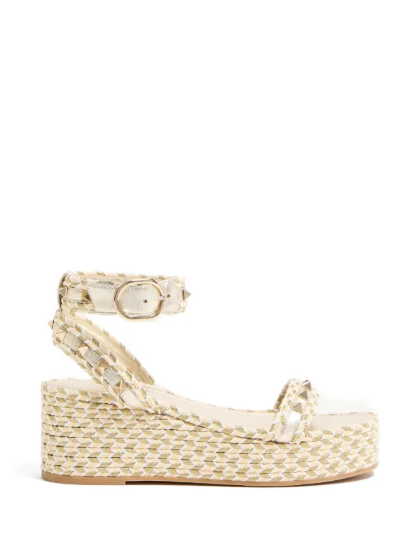 Valentino Garavani ロックスタッズ ラミネートナッパレザーフラット