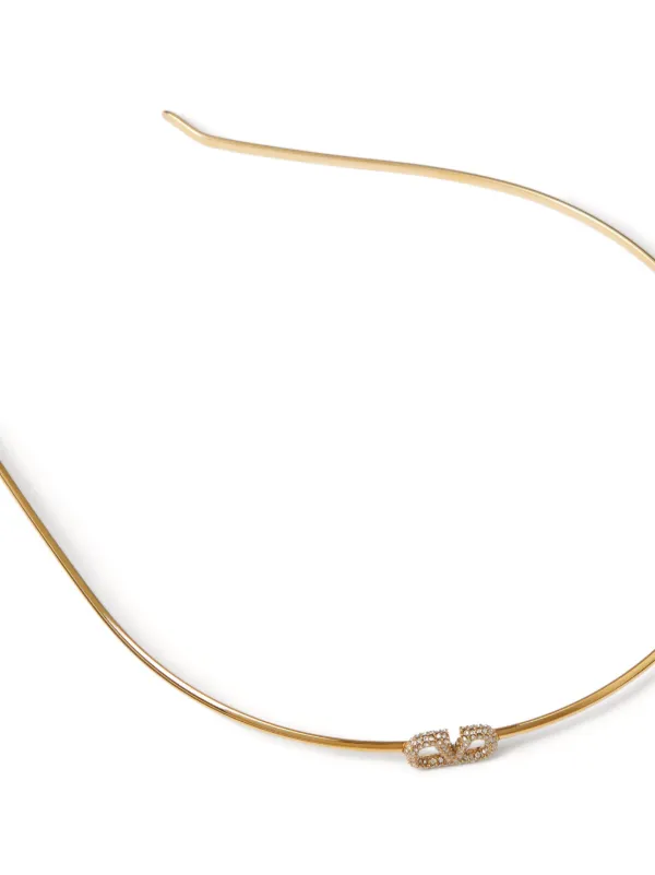 ヘアアクセサリー VALENTINO Valentino Garavani VLogo Signature headband Vlogo Signature Headband In Resin, Metal And Crystals for