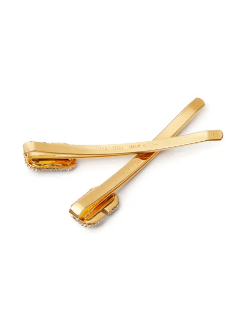 Valentino Garavani VLogo Signature crystal-embellished hair clips WJ0V50YCW - 2