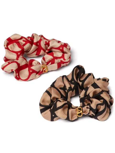 Valentino Garavani Toile Iconographe silk scrunchies (set of two)