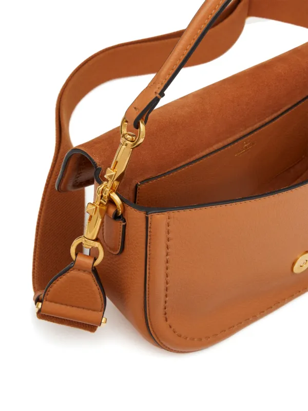Valentino Garavani Alltime leather shoulder bag women Metal Polyester Bovine Split Leather Calf Leather One Size Brown