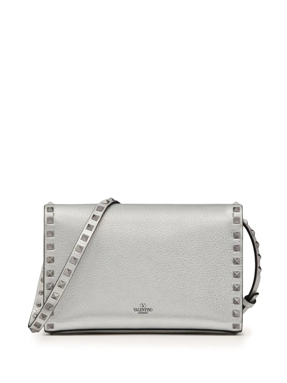 Valentino Garavani Rockstud leren schoudertas - Zilver