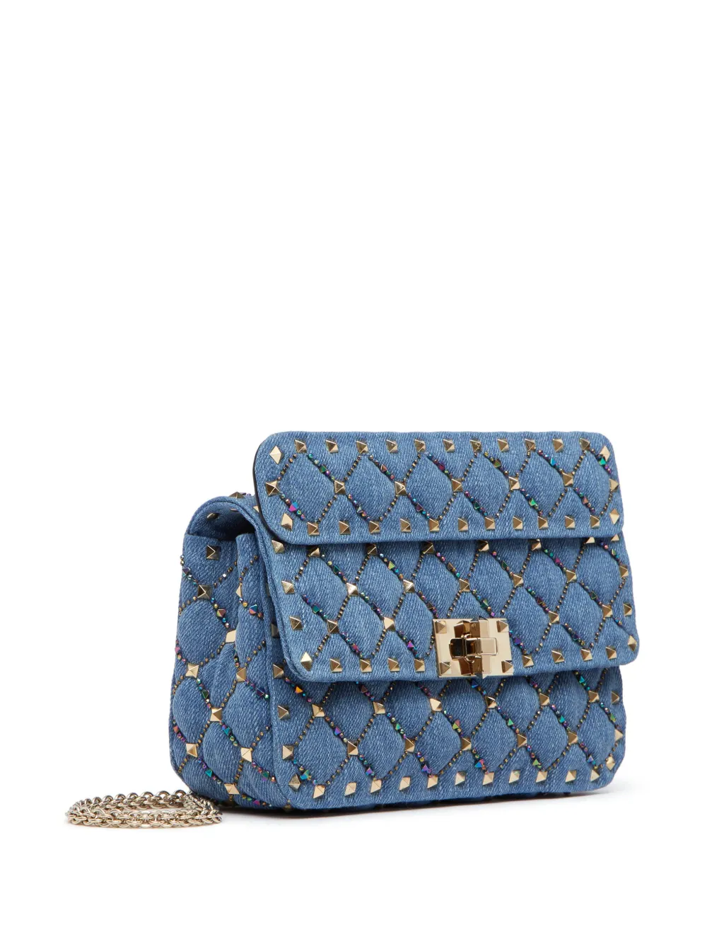 Valentino Garavani Small Rockstud Spike Denim Crossbody Bag Farfetch