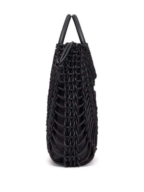 Valentino Garavani AllKnots Woven Tote Bag | Black | FARFETCH JO