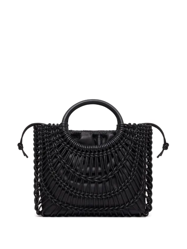 Valentino Garavani AllKnots Woven Tote Bag | Black | FARFETCH CA