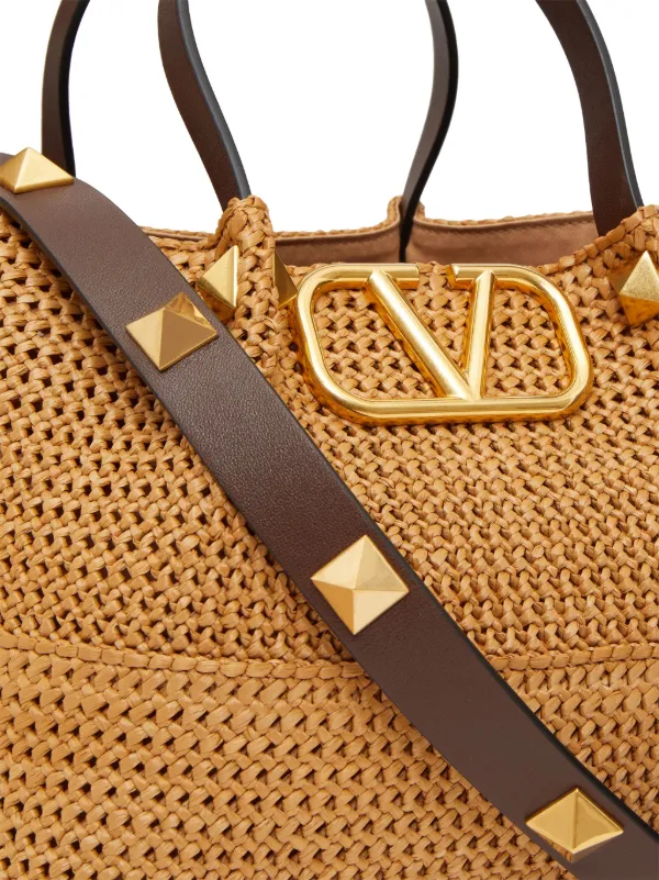 Valentino shop raffia tote