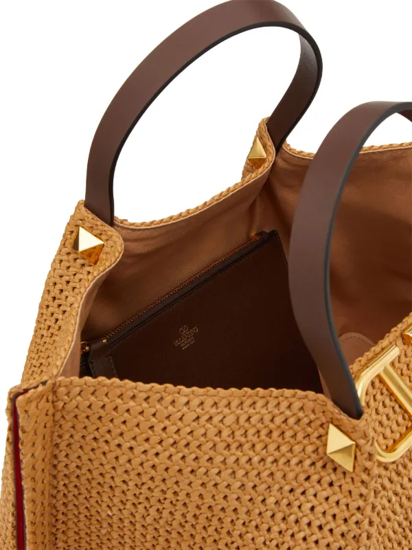 Valentino Garavani Medium Summer Raffia Tote Bag Neutrals FARFETCH AO