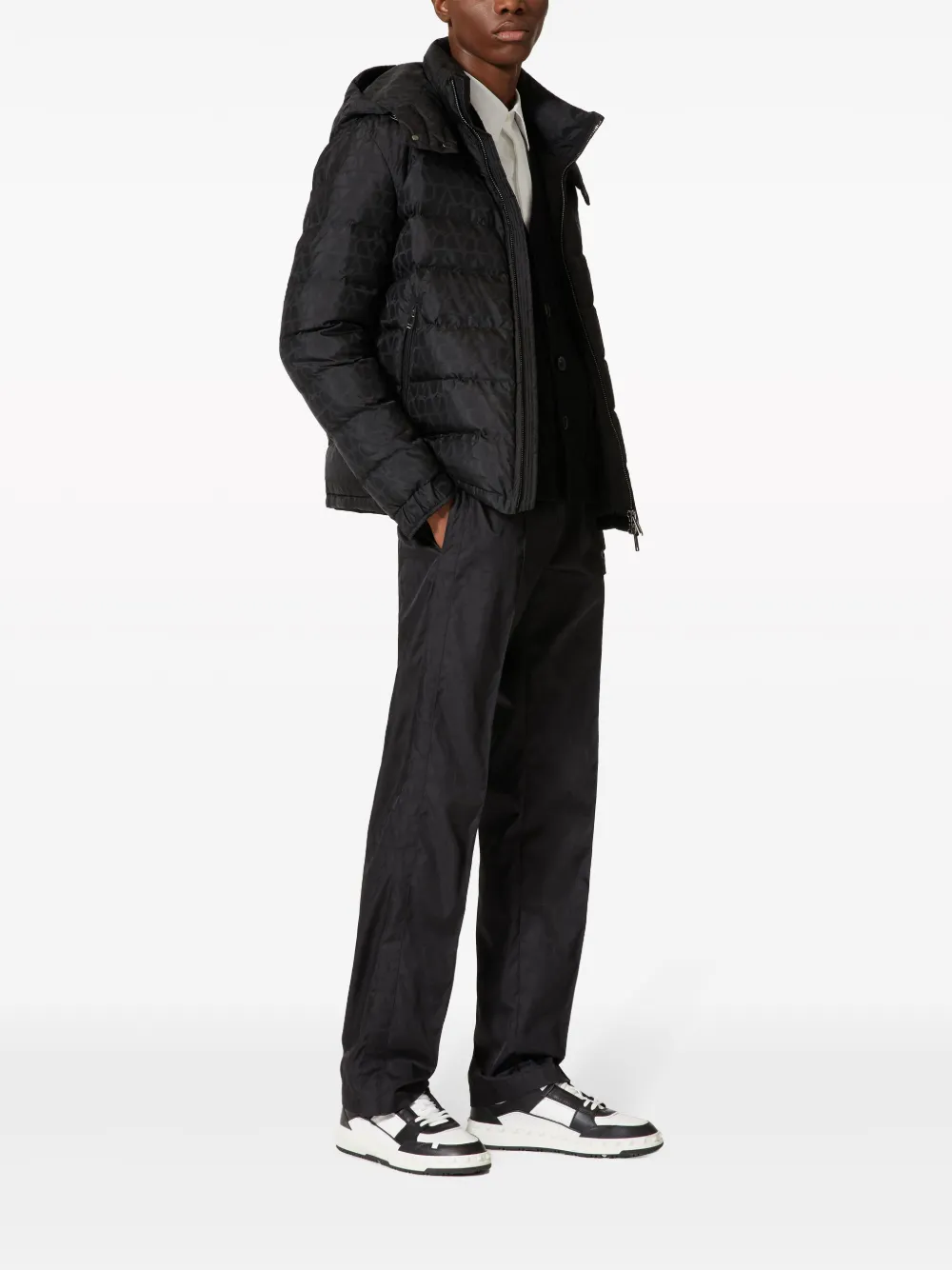 Shop Valentino Toile Iconographe Padded Down Jacket In Black