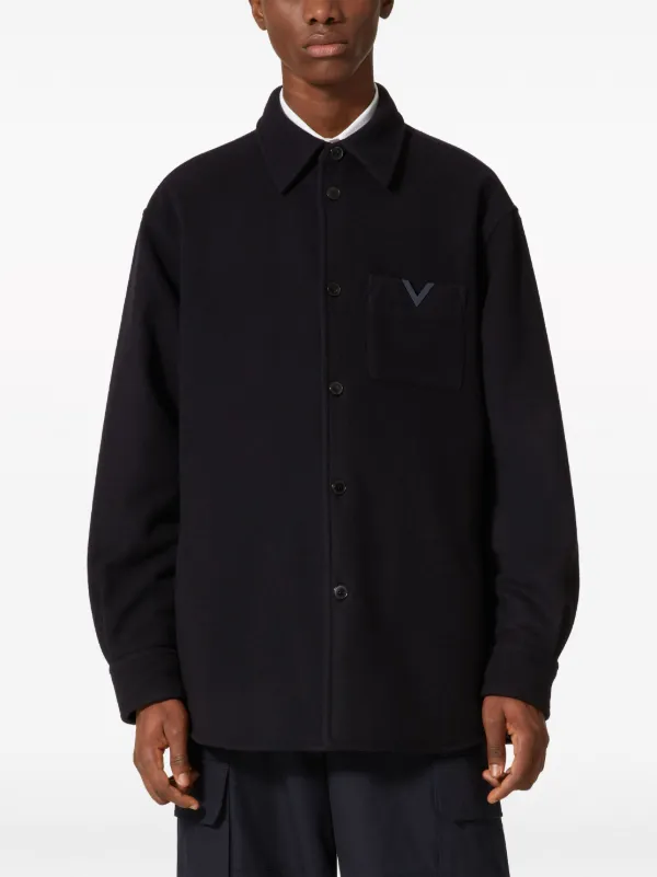 Tシャツ・カットソー VALENTINO Valentino Garavani 'V Detail' jacket Valentino Garavani V-detail Shirt Jacket | Black | FARFETCH FI