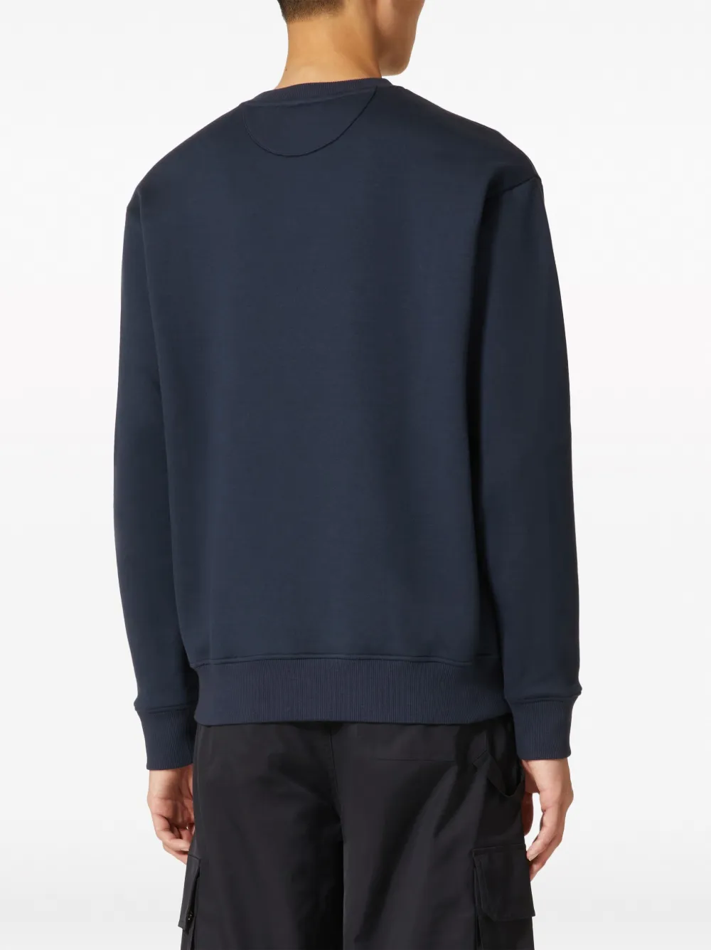 Shop Valentino V-detail Cotton Sweatshirt In Blue