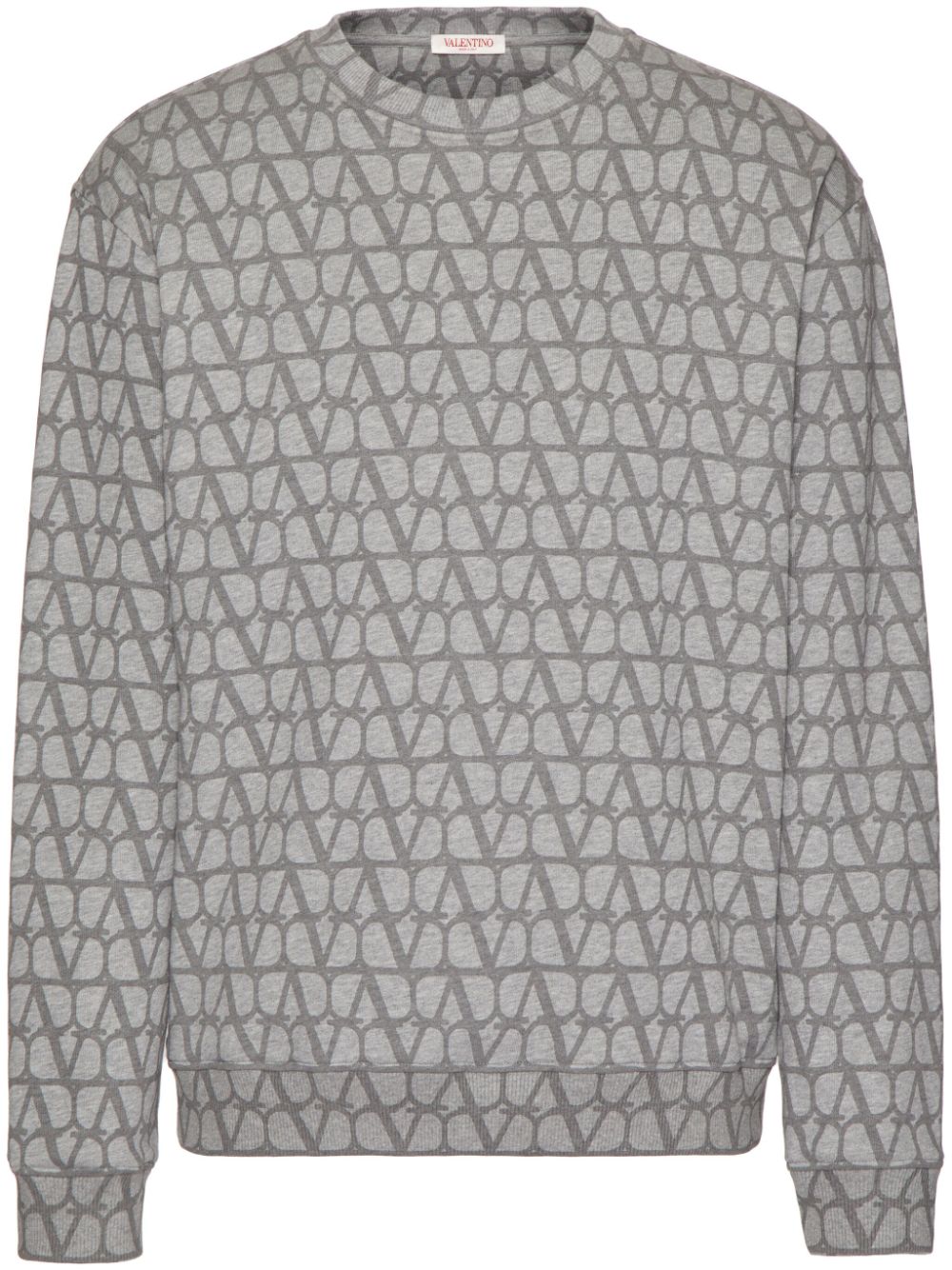 Shop Valentino Toile Iconographe Cotton Sweatshirt In Grey