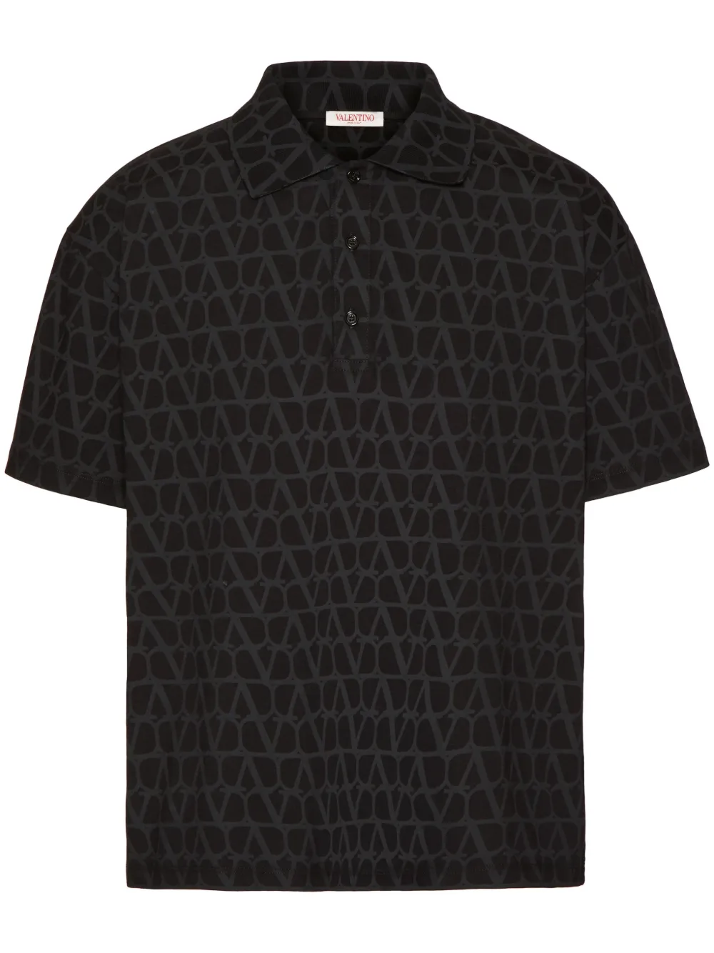 Valentino Garavani Tiole Iconographe katoenen poloshirt Zwart