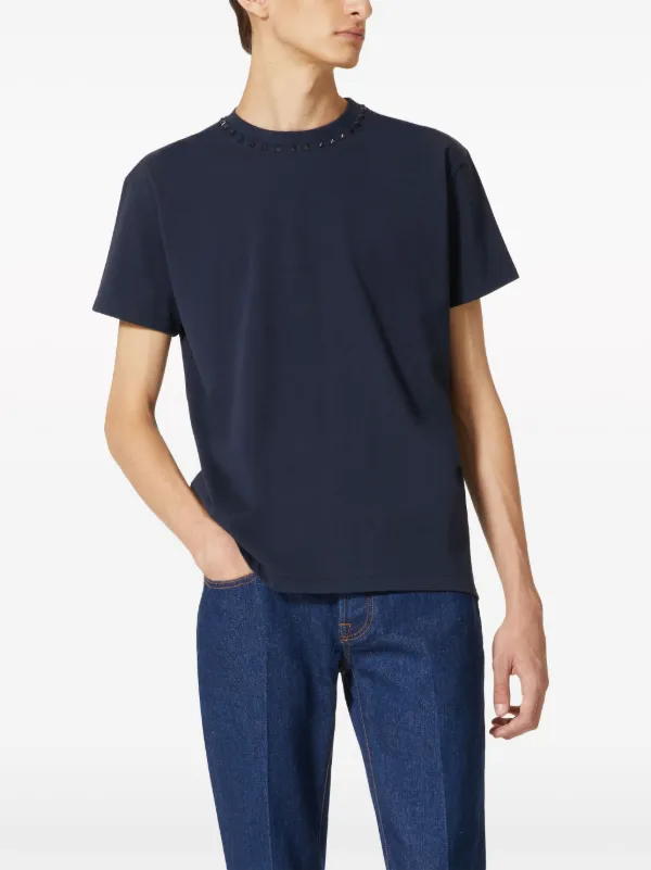 Valentino Garavani Untitled Studded crew-neck T-shirt | Blue