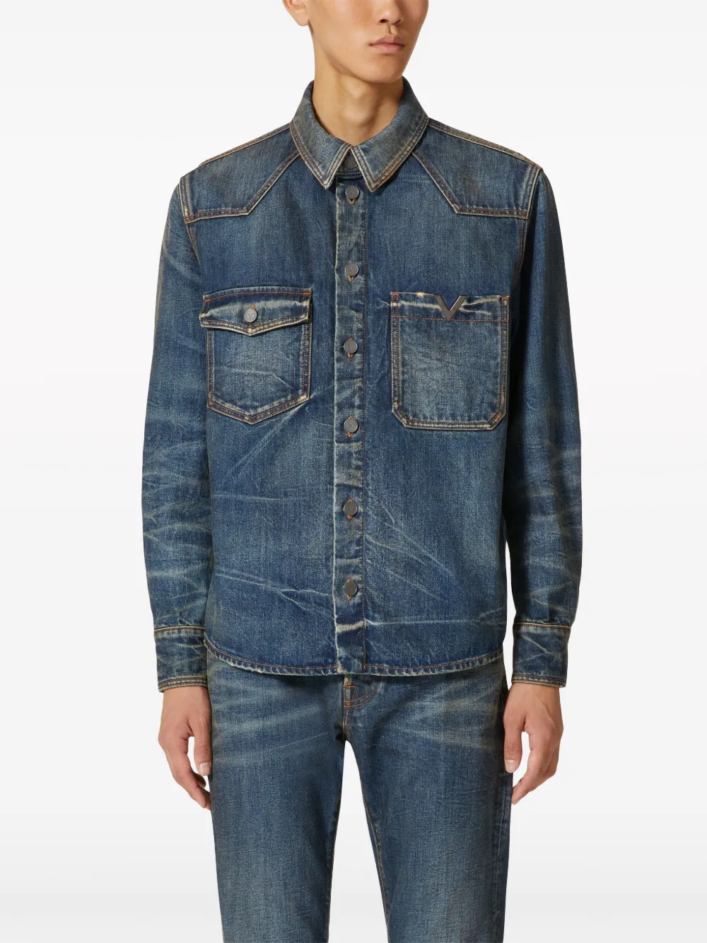 Valentino Garavani Denim overhemd Blauw