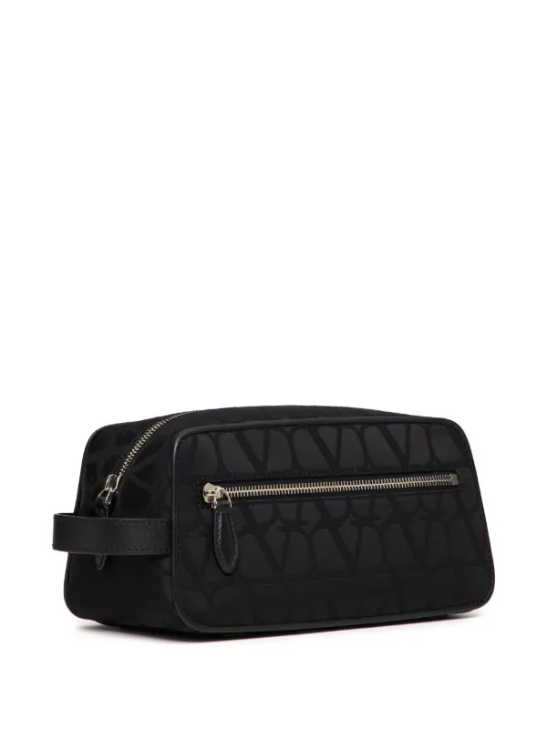 Valentino Garavani Toile Iconographe Zipped Wash Bag | Black