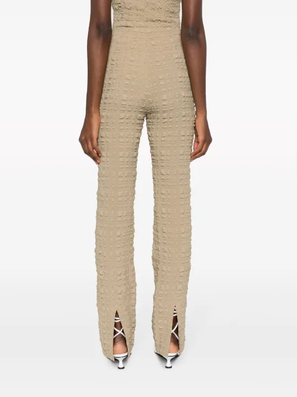 【送料&関税込】Nanushka juna Trousers Nanushka Juna Seersucker slim-fit Trousers | Neutrals
