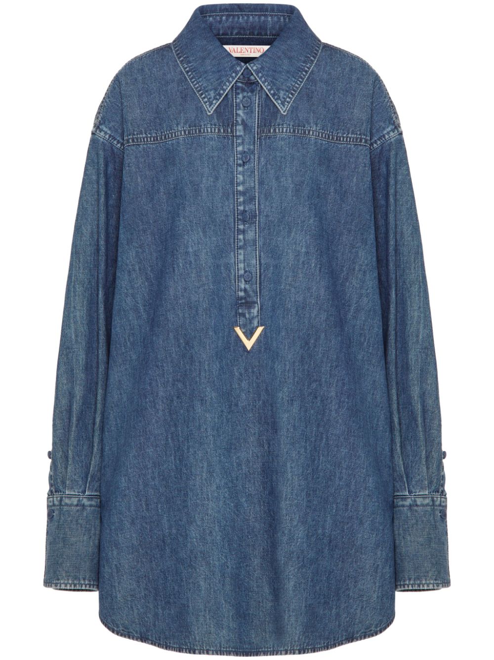 VGold chambray denim shirtdress