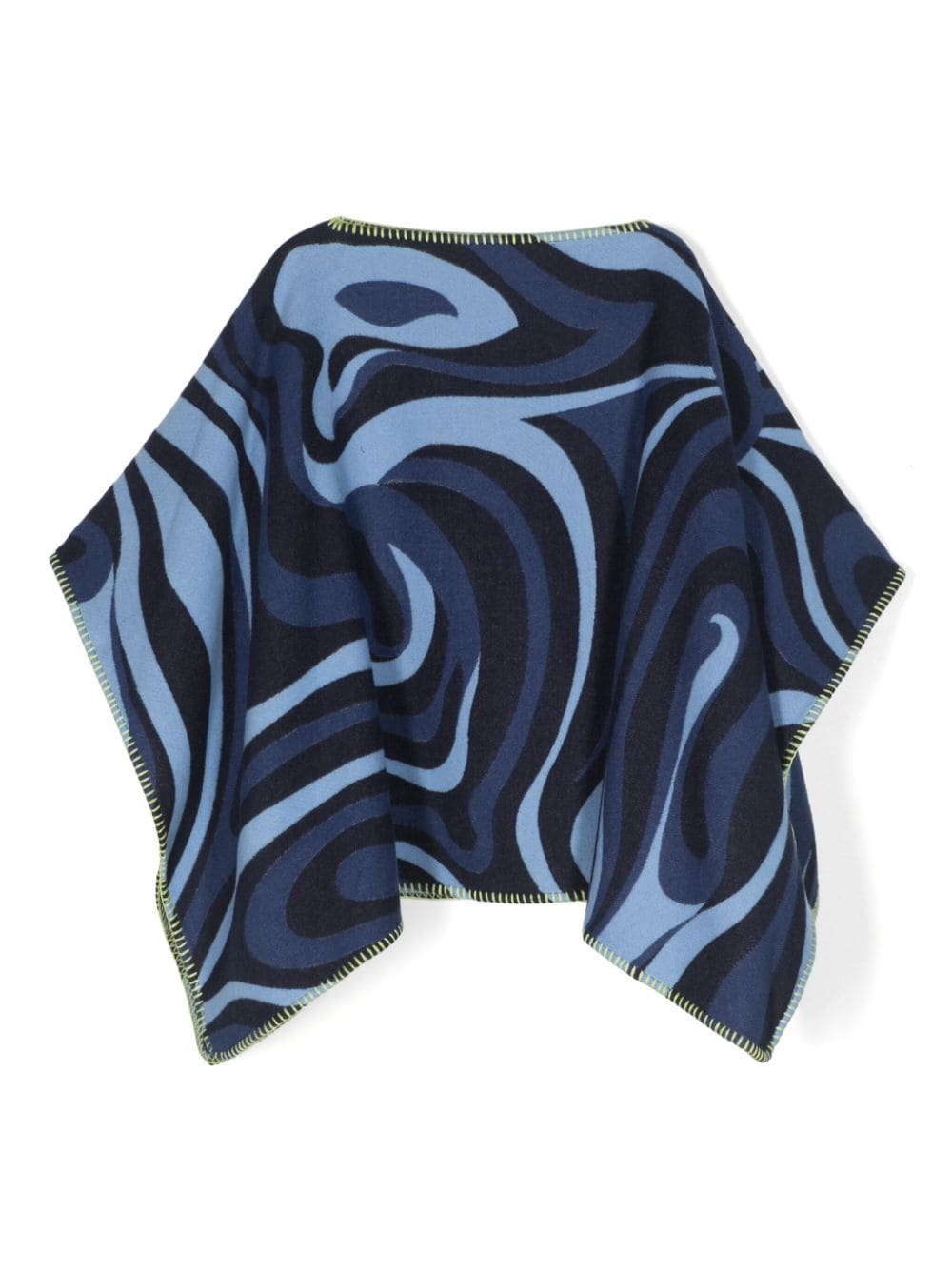 pucci junior cape en maille fine à imprimé marmo - bleu