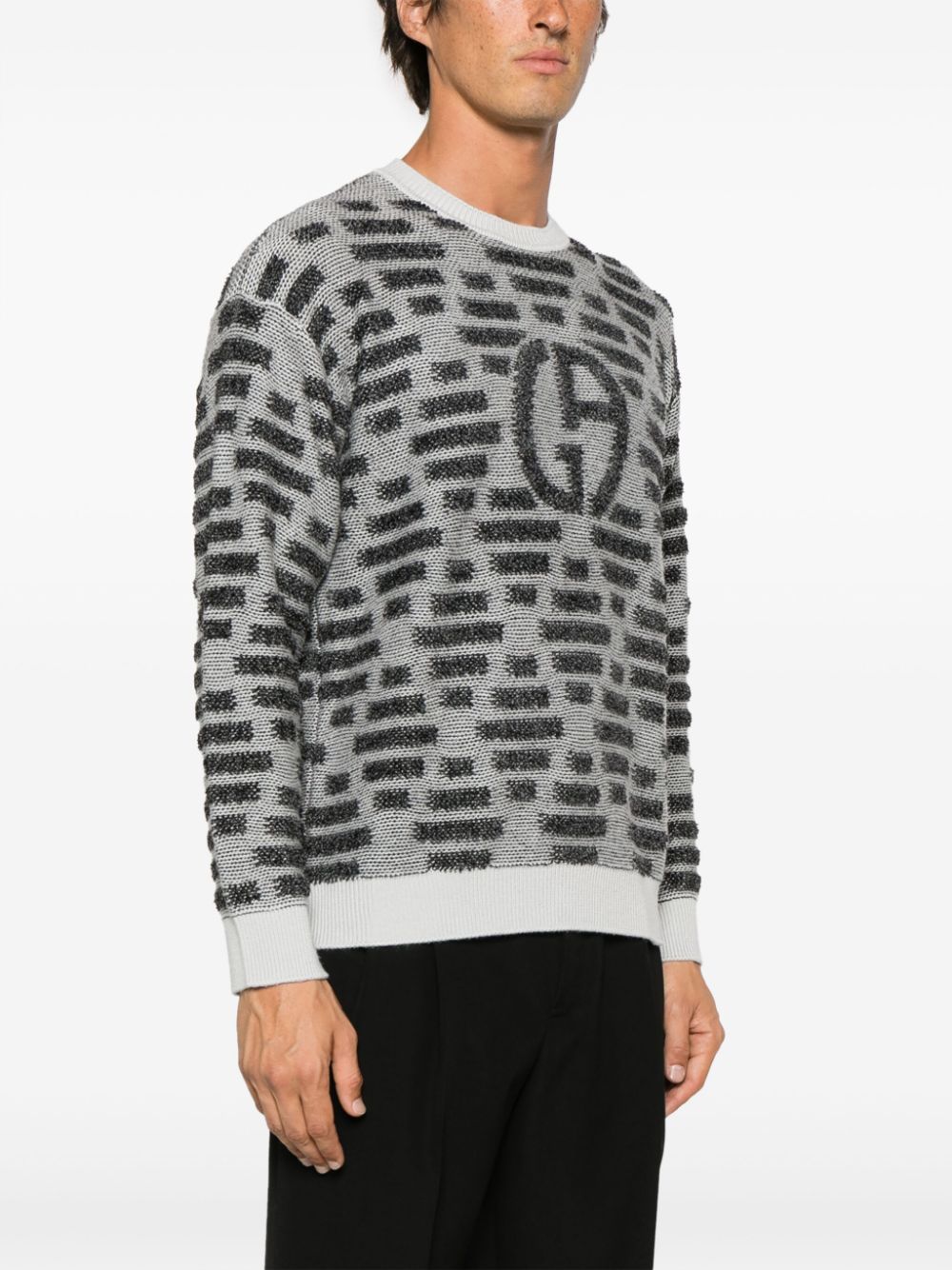 Giorgio Armani Neve virgin-wool and viscose jacquard crew-neck