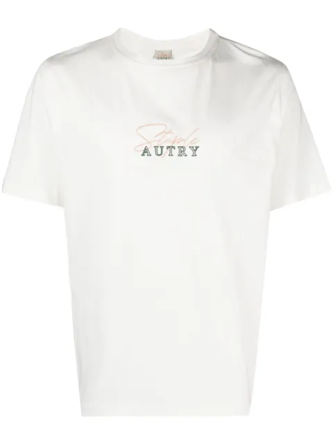 Autry تيشيرت قطن مطرز بشعار الماركة