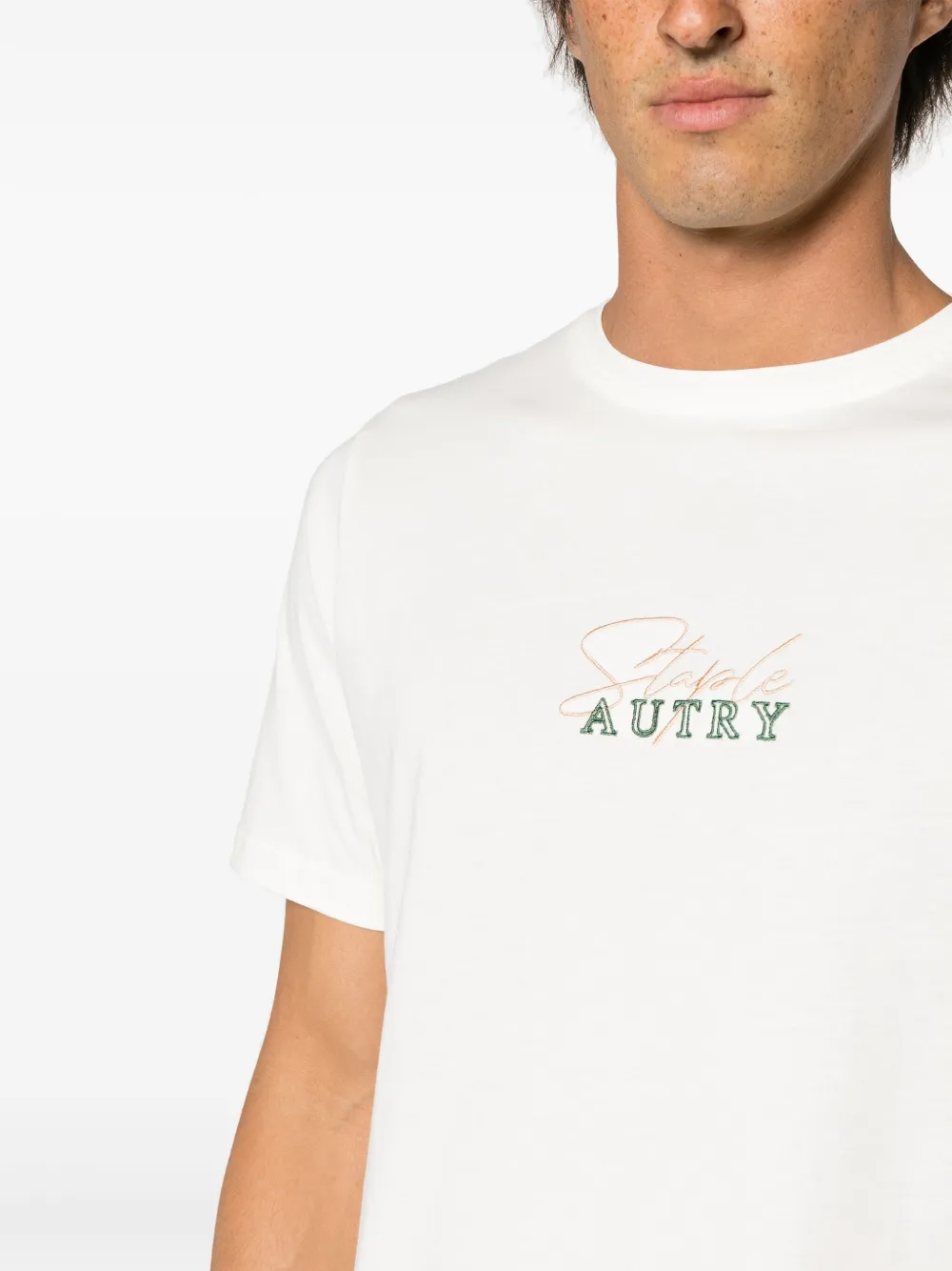 Autry T-shirt met geborduurd logo Wit