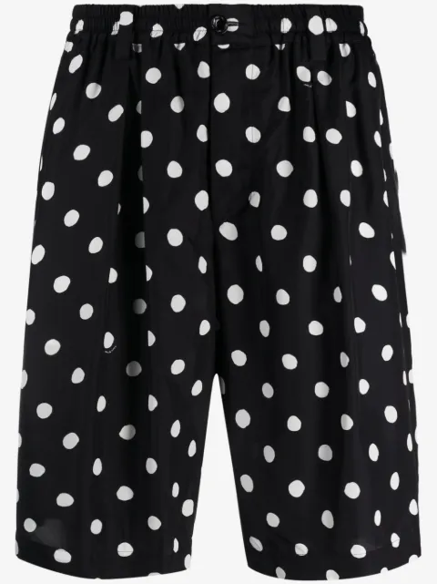 Marni polka dot-print pleated bermuda shorts