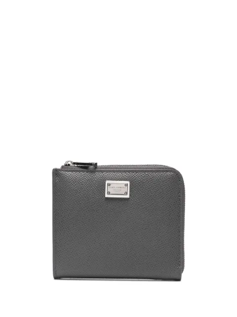 Dolce & Gabbana tarjetero granulado con placa del logo 