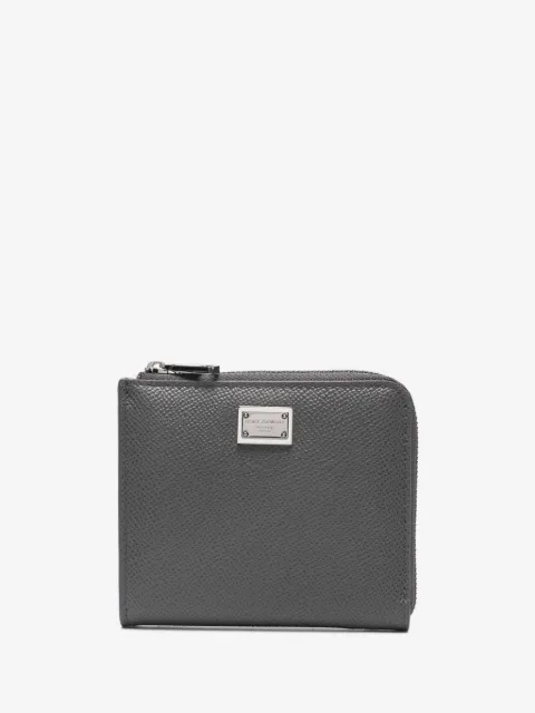 Dolce & Gabbana logo-plaque grained card holder