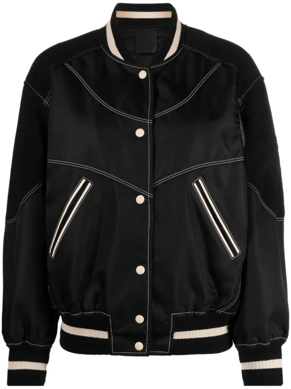 Givenchy Chamarra Bomber Con Detalles De Cuero Negro FARFETCH CL