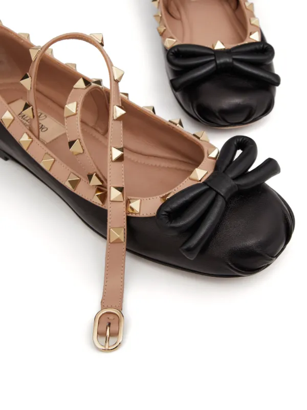 Valentino rockstud discount ballerina black