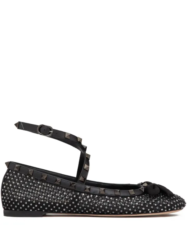 フラットシューズ VALENTINO Valentino Garavani 'Rockstud' ballet flats Black 21677151_59195686_600.jpg