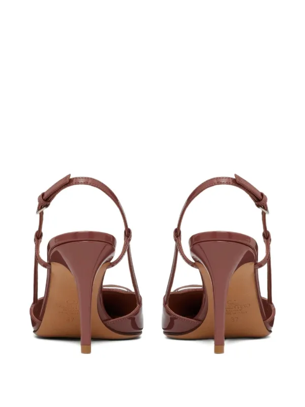 【VALENTINO】Vロゴ シグネチャー レザー スリングバック 80MM Valentino Garavani Vロゴ シグネチャー 80mm スリングバック