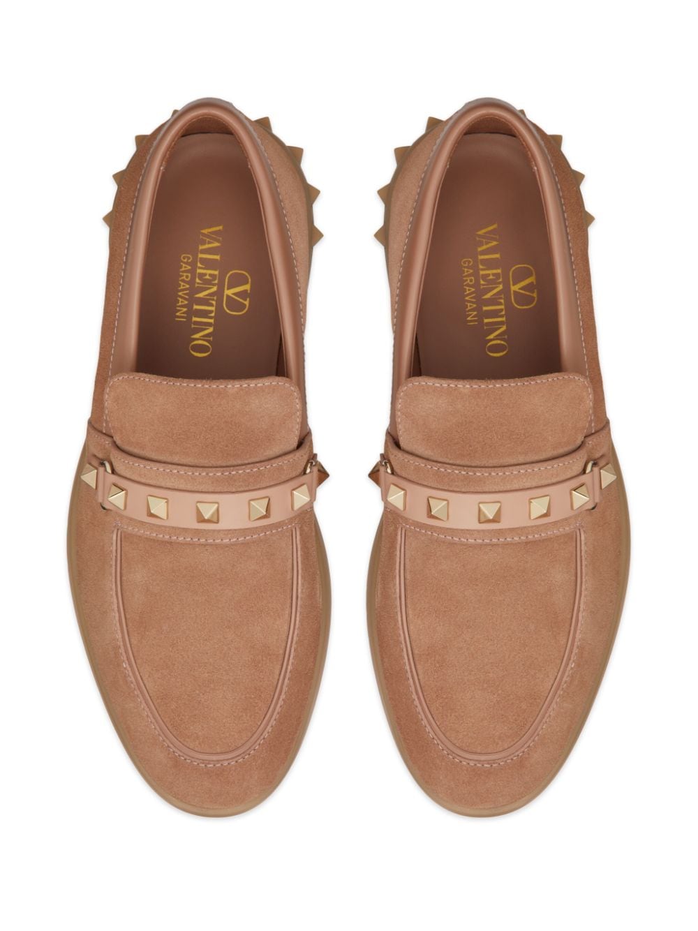 Shop Valentino Leisure Flows Leather Loafers In Brown