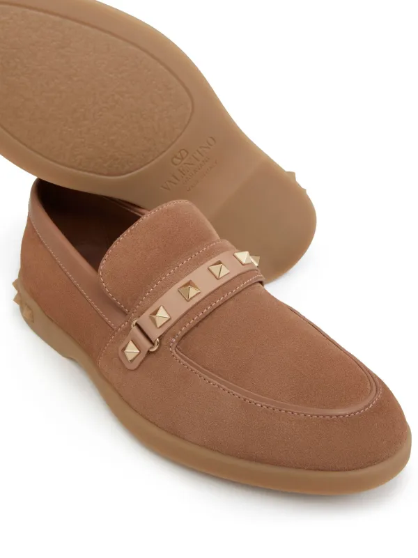 【関税＆送料込み】Valentino Garavani Leisure Flows Leather Valentino Garavani Leisure Flows Leather Loafers | Brown