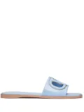 Valentino Garavani VLogo cut-out leather slides - Blue