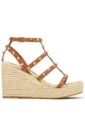 Valentino Garavani Rockstud 95mm wedge espadrilles - Brown