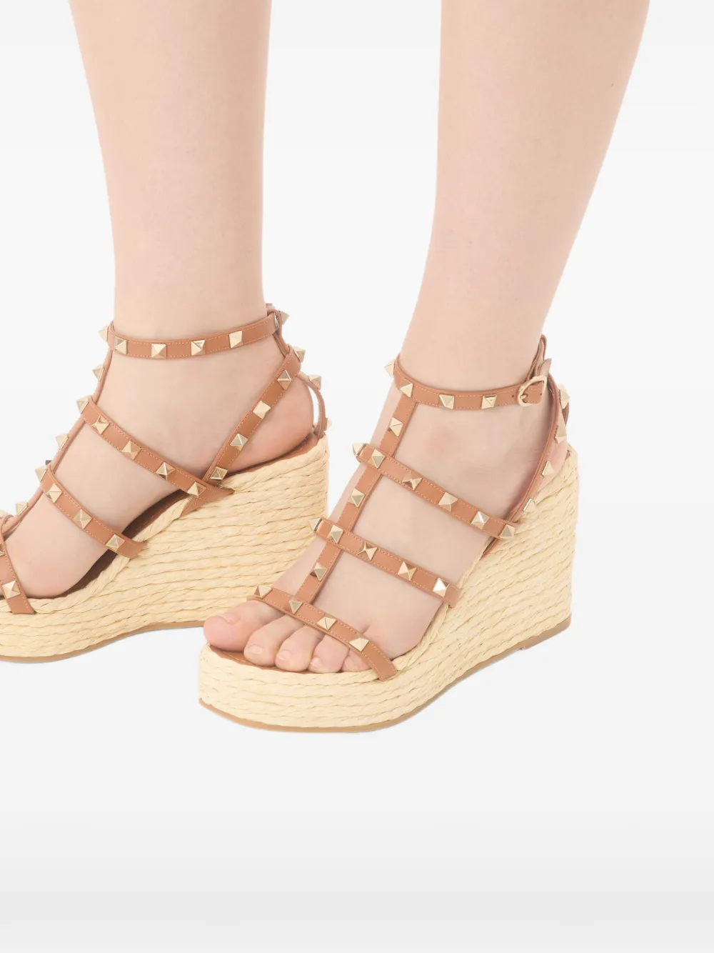 Valentino Garavani ロックスタッズ ウェッジサンダル | ブラウン