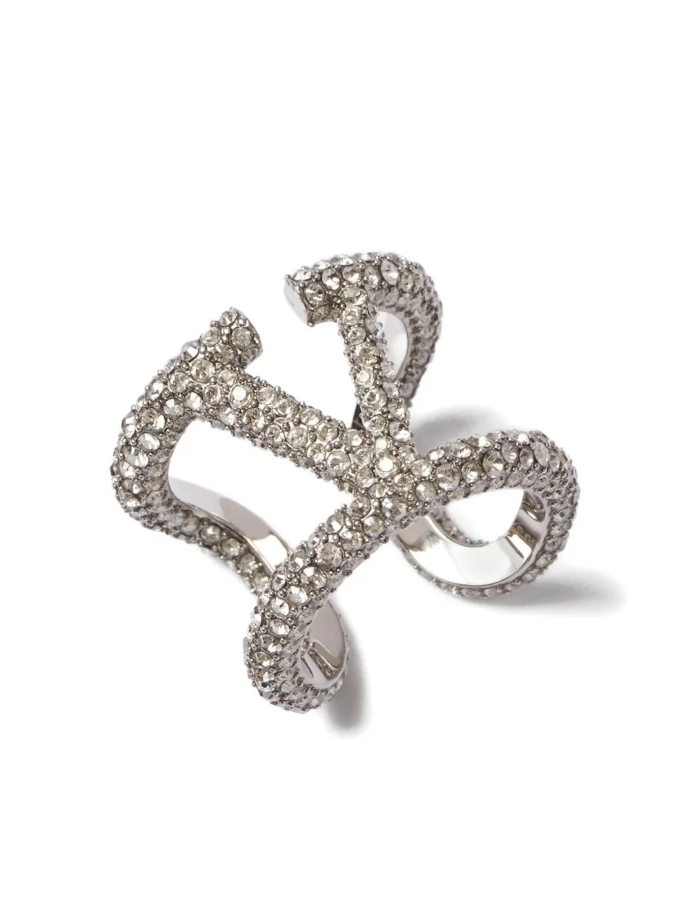 Valentino Garavani VLogo Signature crystal ring | Silver | Image 1