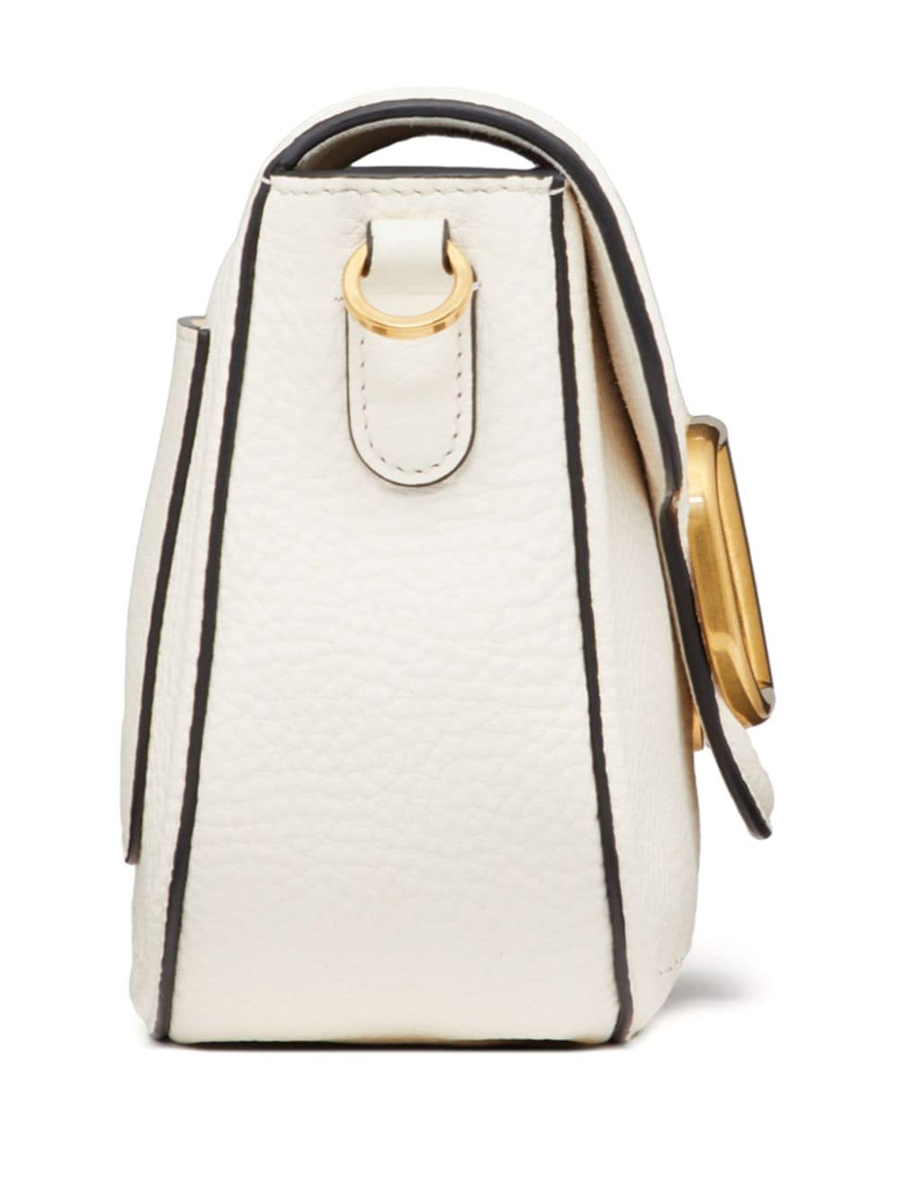 Shop Valentino Alltime Leather Shoulder Bag In White
